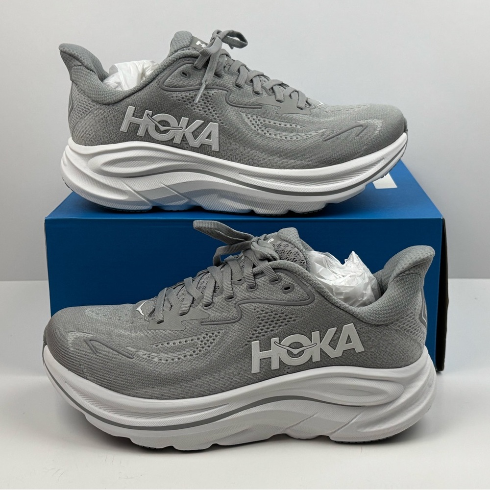 Hoka One One‎ Clifton 10 Stellar Grey Men’s sizes 11.5 4E Wide 1162051/STLLR
